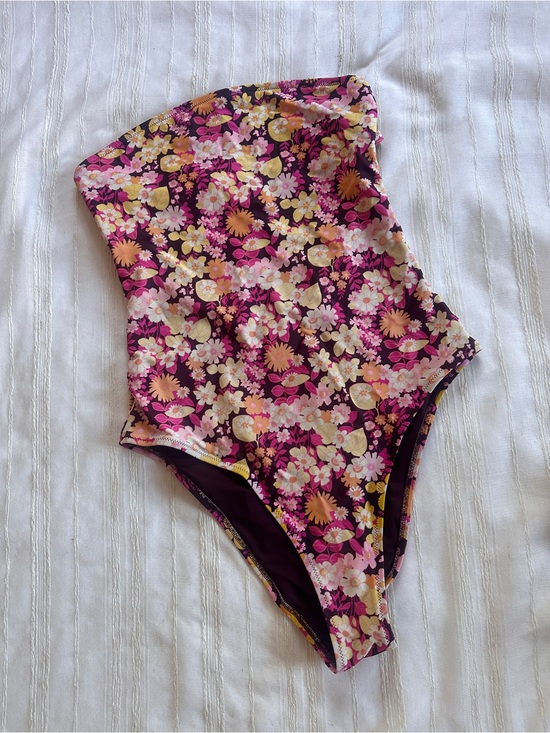aerie Other - AERIE Bandeau High Cut Cheeky One-Piece Swimsuit L